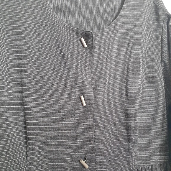 Liz Claiborne LIZ NOW Long Sleeve Gray Long Dress Women's Size 16 - Picture 6 of 13